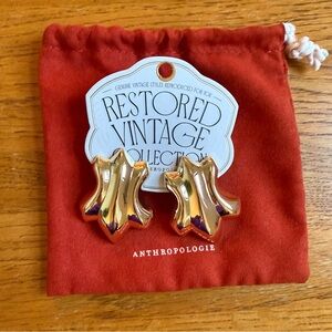 NWT ANTHROPOLOGIE RESTORED VINTAGE ROYAL CREST EARRINGS